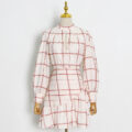 Bodycon Ropa Casual Plaid Long Sleeve Asymmetric Mini Casual Dress - Image 2