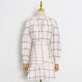 Bodycon Ropa Casual Plaid Long Sleeve Asymmetric Mini Casual Dress - Image 3