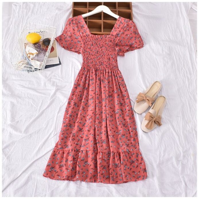 Fall winter fashion casual elegant printed elastic short sleeve dress - Image 3