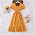 Fall winter fashion casual elegant printed elastic short sleeve dress - Image 5
