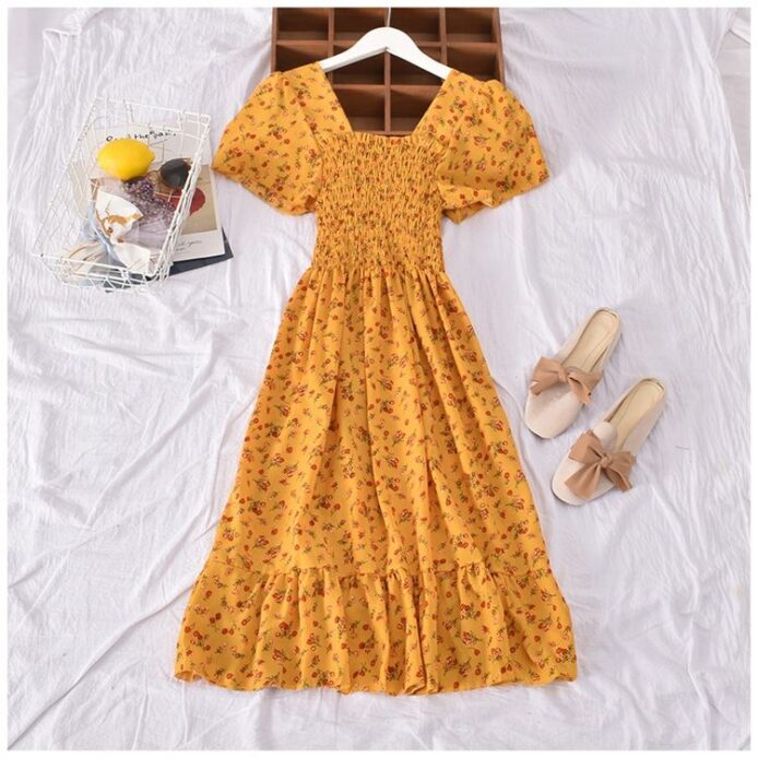 Fall winter fashion casual elegant printed elastic short sleeve dress - Image 5