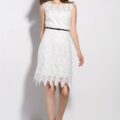White chiffon summer casual dress