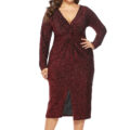 Casual Black Floral Lace Sleeved Fit And Flare Curvy Dress