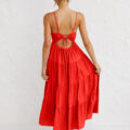 Summer Comfort Sleeveless Spaghetti Strap Ladies Long Dress - Image 4