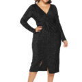 Casual Black Floral Lace Sleeved Fit And Flare Curvy Dress - Image 4