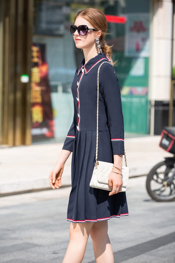 Fall Summer long sleeve casual style office dress - Image 2