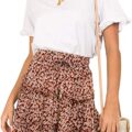 Women High Waist Summer Mini Skirt Chiffon Floral Skirt - Image 4