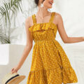 Sweet Suede A-Line Slim sleeveless Summer Dress - Image 2