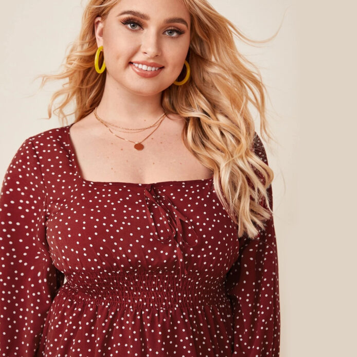 Long Sleeve Mini Plus Size Floral Casual Dress - Image 2