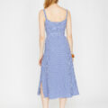 Check Dress Blue Boho Chic Spaghetti Strap Sleeveless Button Detailed - Image 2