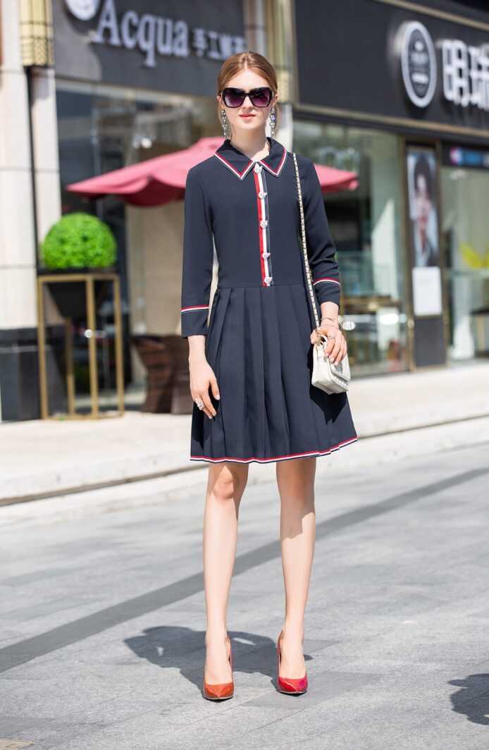 Fall Summer long sleeve casual style office dress - Image 4