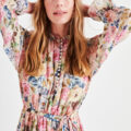 Flower Pattern Chiffon Dress - Image 2