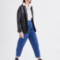 Oversize Leather Motorcycle Jacket Spring Fall - Image 3