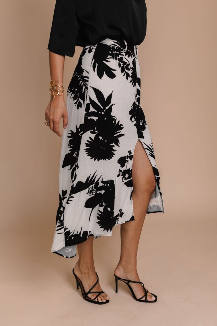 High Quality Slit High Waist Printed Skirts - Image 2