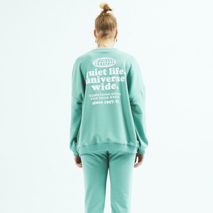 Turquoise French Terry Boyfriend sweatshirt street style Casual hoodie - Image 3