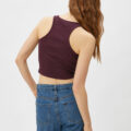 Halter Neck Tanktop Cotton Purple Whine Sleeveless - Image 4