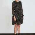 Casual Dress Bicycle Collar Ruffle Detailed Rubber Long Sleeves - Image 2