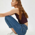 Halter Neck Tanktop Cotton Purple Whine Sleeveless - Image 2